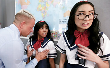 Angry educator boinking mischievous chinese college girls